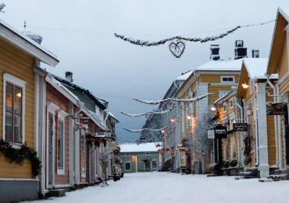 Porvoon vanhaa kaupunkia talvella