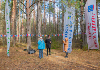 Kuvituskuvassa on kolme ihmistä metsässä.