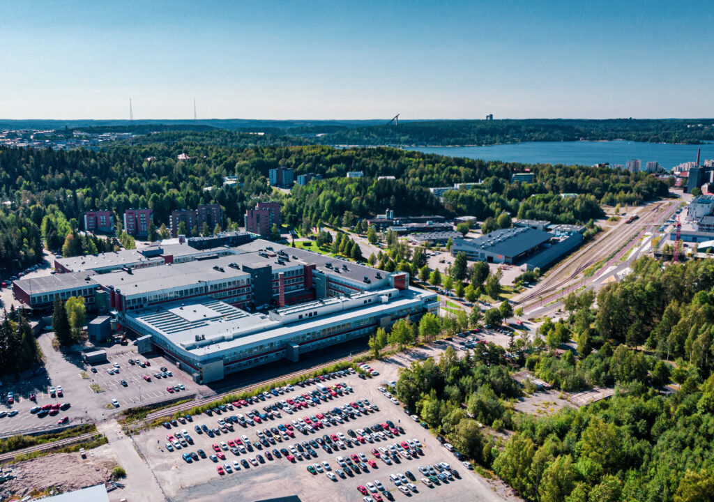 The illustration shows the Lahti campus and its surroundings.