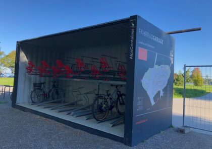 Pyöränsäilytyspiste Lindaun kaupunkialueella