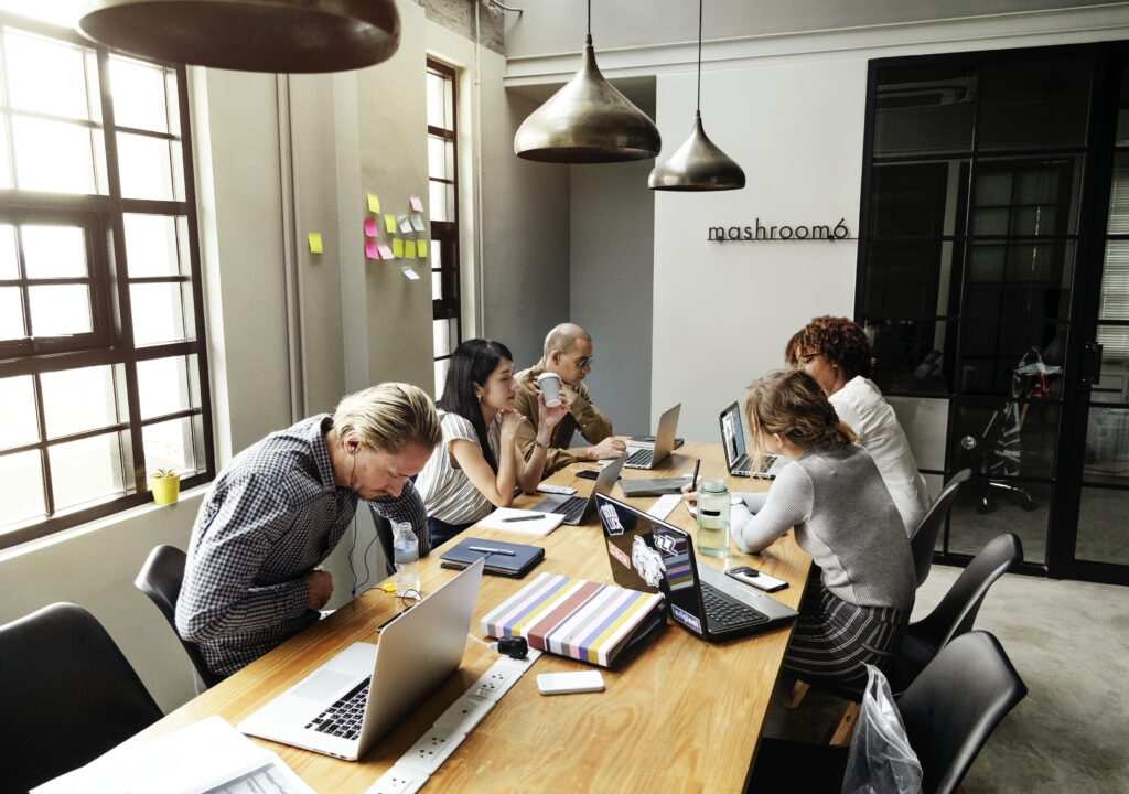 Group of diverse people having a business meeting